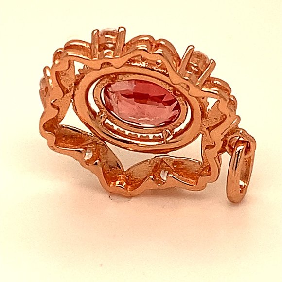 Red Mahenge Spinel 1.15ct Rose Gold Silver Pendant - Picture 5 of 7